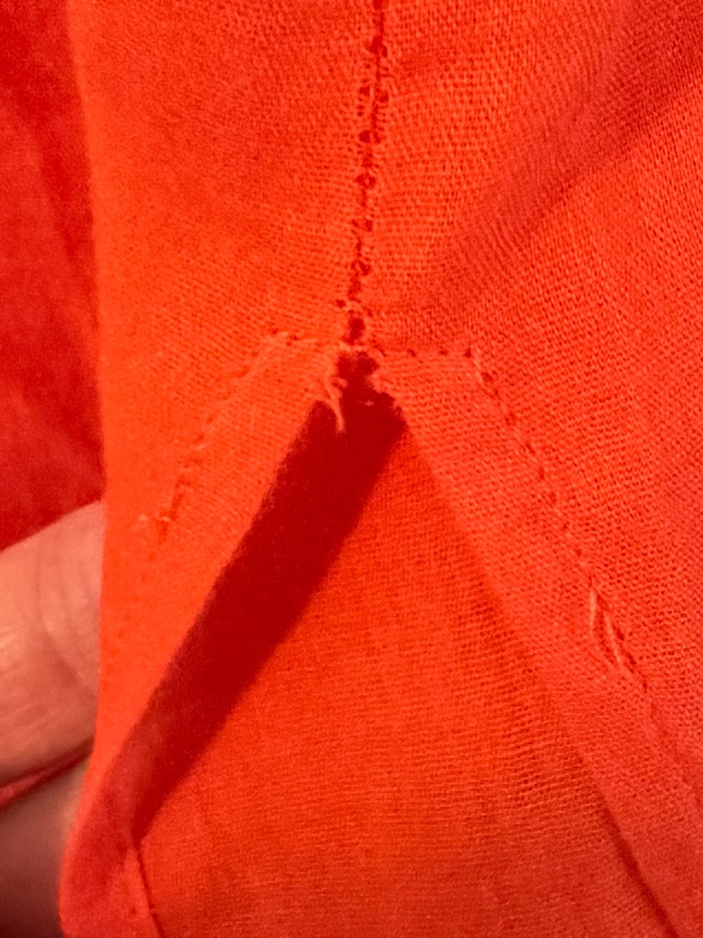 Red Ruffle Front Button-Down Tunic Dress - Picture 13 of 15